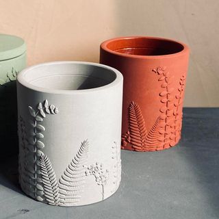 Hũ nến (Cốc nến) xi măng- HandMade/ Điêu khắc- Mùa Xuân
