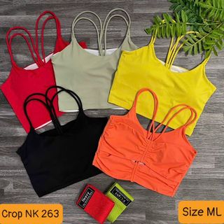 Crop cao cấp Chất vải: Thun lạnh 80% nylon 20% spandex kèm mút cao cấp giá sỉ