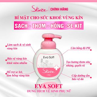 Dung dịch vệ sinh phụ nữ Skinze Eva Soft DDVS Saffron Trầu không Tràm trà kháng viêm diệt khuẩn khử mùi hôi vùng kín