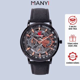 Đồng hồ nam Chaxigo 9809-3 phong cách thể thao - Đồng hồ đeo tay hiển thị lịch ngày, dây da lộn cao cấp ManYi giá sỉ