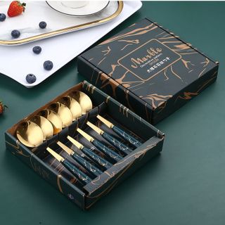 SÉT 6 THÌA XANH CẨM THẠCH SANG TRỌNG