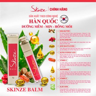 Son dưỡng môi Skinze son dưỡng có màu khử thâm môi làm mềm môi chống khô môi Bơ hạt mỡ Arbutin Squalane Niacinamide