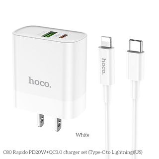 Bộ cóc cáp sạc Hoco C80 Type C ra Lightning