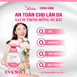 Dung dịch vệ sinh phụ nữ Skinze Eva Soft DDVS Saffron Trầu không Tràm trà kháng viêm diệt khuẩn khử mùi hôi vùng kín