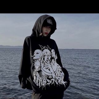 Áo Hoodie Nỉ Devil Mặt Quỷ Màu Đen, Áo Nỉ 5 Cô Y Tá Mặc Ngầu Phong Cách Hàn Quốc