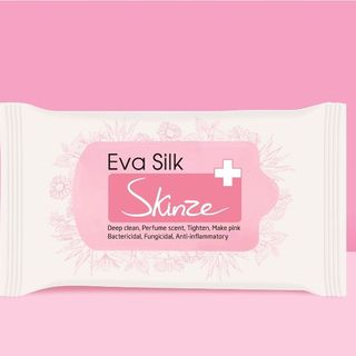 Khăn ướt vệ sinh phụ nữ Skinze Eva Silk kháng khuẩn kháng viêm khử mùi hôi vùng kín dưỡng ẩm khử thâm se khít vùng kín