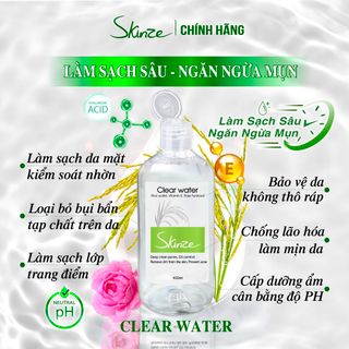 Nước tẩy trang Skinze chiết xuất Nước gạo lên men Nước hoa hồng Niacinamide (B3) làm sạch sâu từ trong lỗ chân lông giá sỉ