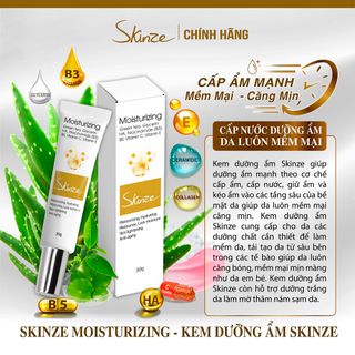 Kem dưỡng ẩm Skinze cấp ẩm giữ ẩm khóa ẩm chiết xuất Rau má HA Glycerin Niacinamide B3 B5 Vitamin E dưỡng da chống lão hóa