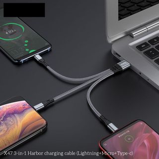 Dây Cáp Sạc Hoco X47 3 in 1 - Cổng Micro - Cổng Lightning - Cổng Type C - 0.25m