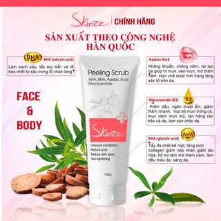 Tẩy da chết Skinze Peeling Scrub BHA AHA Azelaic acid Glycerin tẩy tế bào chết face và toàn thân