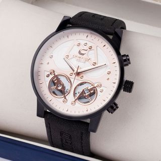Đồng hồ dây da lộn Chaxigo 6087-11 phong cách cổ điển - Đồng hồ nam mặt kính thủy tinh chống xước ManYi