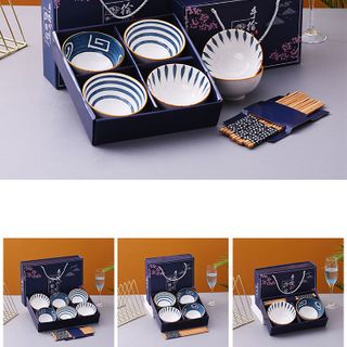 Bộ Sản Phẩm Chén Phong Cách Nhật Bản (Kèm Hộp Quà) Tặng Đũa