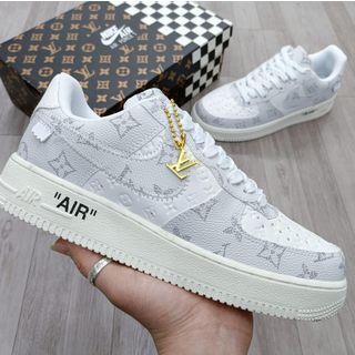 Giày Thể Thao Sneaker AF1 LV Xám SC ( Hàng Chuẩn Siêu Cấp Trung )