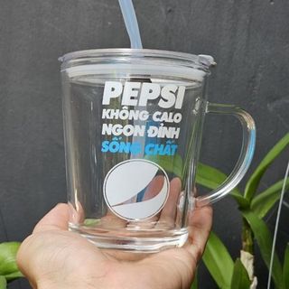 Ly Thuỷ Tinh Có Ống Hút PEPSI 410ml