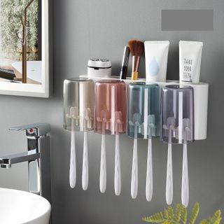Kệ Để Bàn Chải Kèm Cốc ECOCO - 4 Cốc