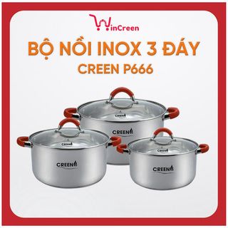 Bộ nồi 3 đáy cao cấp CREEN P666