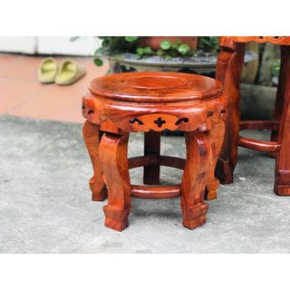 Đôn tròn gỗ hương 30x30cm dùng làm ghế ngồi, kê tượng, kê bình gốm