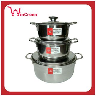 Bộ Nồi Inox đáy từ Skystar 3 chiếc 16, 18, 24 cm