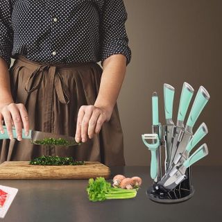 Bộ dao 9 món dụng cụ không gỉ cao cấp dành cho nhà bếp giá sỉ