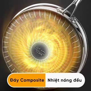 Chảo Inox 316 chống dính nắp kính Creen công nghệ Nano tổ ong kim cương size đường kính 28-30cm