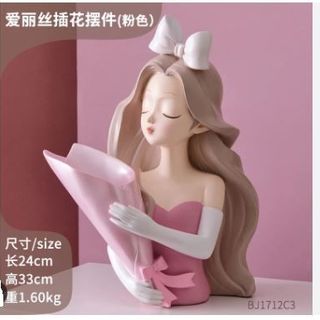 TƯỢNG CÔ GÁI ÔM BÌNH HOA TRANG TRÍ DECOR