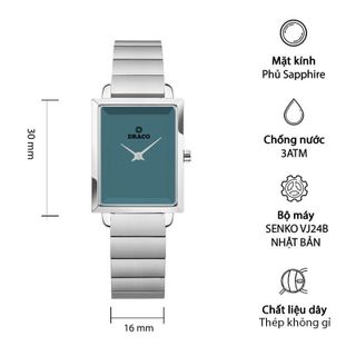 Đồng hồ nữ Draco D23-EL04 "Elegant" trắng kết hợp chất liệu dây thép không gỉ phụ kiện thời trang nữ nhẹ nhàng