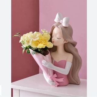 TƯỢNG CÔ GÁI ÔM BÌNH HOA TRANG TRÍ DECOR