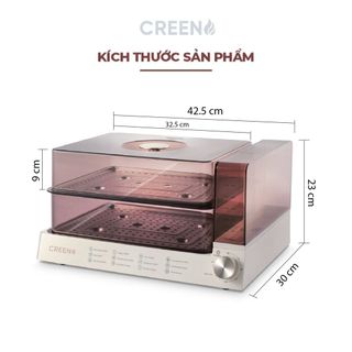 Nồi hấp điện 2 tầng CREEN CR135-CF, hấp gà nguyên con