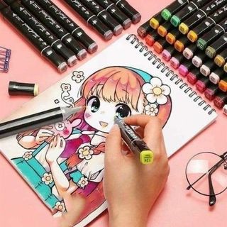 Bộ 48 Bút Lông 2 Đầu Kèm Túi Vải Touch Shi
