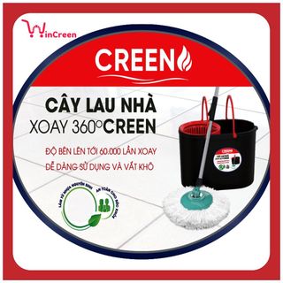 Chổi lau nhà tự xoay 360 chính hãng CREEN, 2 bông