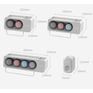 Kệ Cài Bàn Chải Đánh Răng Ecoco 3 cốc màu