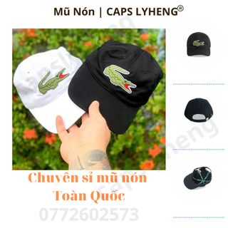 Mũ Lưỡi Trai Sản Xuất Tại Capslyheng Chất Kaki Form Mềm Hiệu Lacos.te Logo Cá Xấu