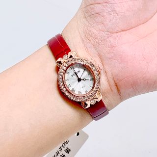 Đồng hồ nữ Bolun A622, đồng hồ nữ dây da thời trang mặt tròn viền kim loại đính đá sang trọng mẫu mới 2023 giá sỉ
