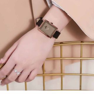 Đồng hồ nữ Draco D23-EL04 "Elegant" nâu kết hợp chất liệu dây da bò màu đen-phụ kiện thời trang nữ nhẹ nhàng tinh tế