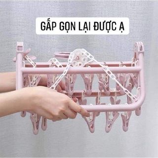 Móc Phơi Đồ 32 Kẹp Nhựa