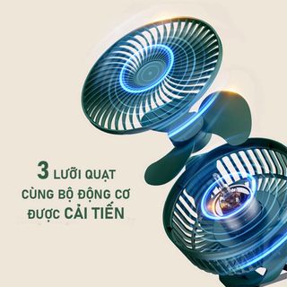Quạt sạc gấp gọn để bàn, cầm tay, du lịch chính hãng Creen