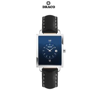 Đồng hồ nữ Draco D23-EL05 "Elegant" trắng kết hợp chất liệu dây da bò màu đen-phụ kiện thời trang nữ nhẹ nhàng giá sỉ