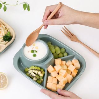 Khay ăn chia 3 ngăn kèm khay để cốc Inomata nhập khẩu Nhật Bản