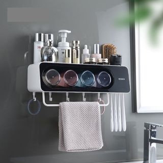 Kệ Cài Bàn Chải Đánh Răng Ecoco 4 cốc màu