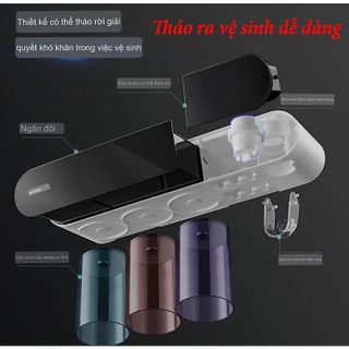Nhả kem đánh răng tự động kèm 3 cốc màu Ecoco