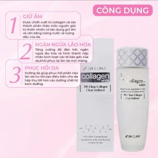 Nước Hoa Hồng Dưỡng Trắng Da Collagen 3W Clinic