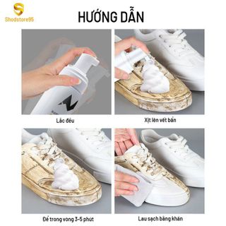 Chai xịt vệ sinh giày shoe care foaming cleaner 200ml