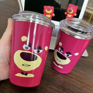 LY NƯỚC GẤU DÂU 450ML (01) TẶNG ỐNG HÚT KIM LOẠI