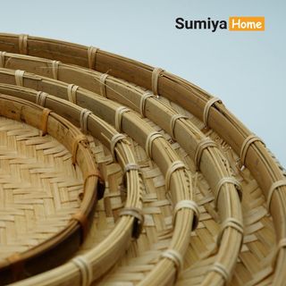 Mẹt tròn, mẹt tre đan kín, mẹt tre trang trí, dùng làm khay