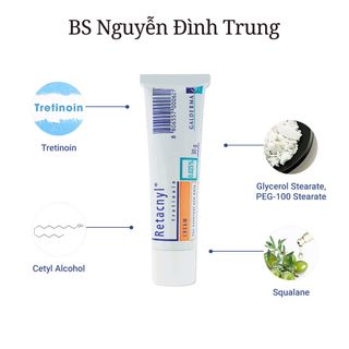 Kem Tretinoin Retacnyl Cream 0,025%, 0.05% Kem Giảm Mụn, Chống Lão Hóa Da Galderma 30Gram