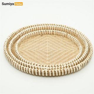 Mẹt tre viền mây đan thưa cao cấp SUMIYA, nguyên liệu tự nhiên thân thiện với môi trường, dùng trang trí, để thức ăn