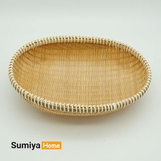 Rá tre, Rổ tre viền mây cao cấp hình bầu dục SUMIYA, nguyên liệu tự nhiên thân thiện môi trường, trang trí, để thức ăn