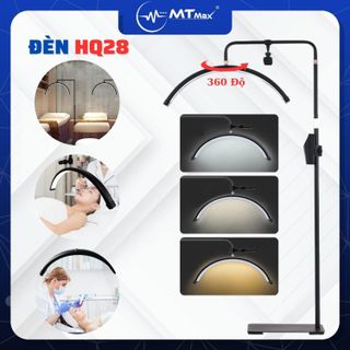 Đèn Led HQ28, Đèn Phun Xăm, Nối Mi, Spa Hình Bán Nguyệt Kết Hợp Livestream - 3 Màu Ánh Sáng