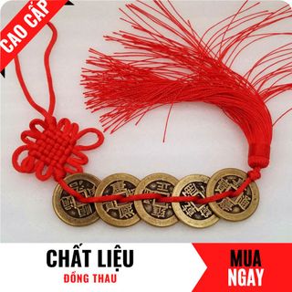 Xâu Tiền Ngũ Đế Bằng Đồng Thau Rộng 24mm Giúp Thu Hút Tài Lộc