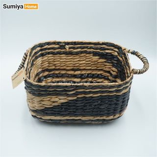 Giỏ lục bình đa năng hoa văn có quai dùng để trang trí nội thất, để quần áo, để đồ chơi